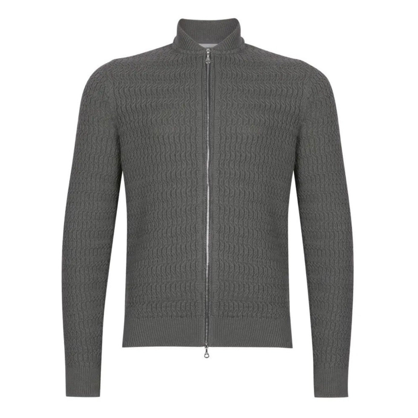 JSY BLUR Men Sea Island Cotton Bomber Jacket CN LS Cobble Grey