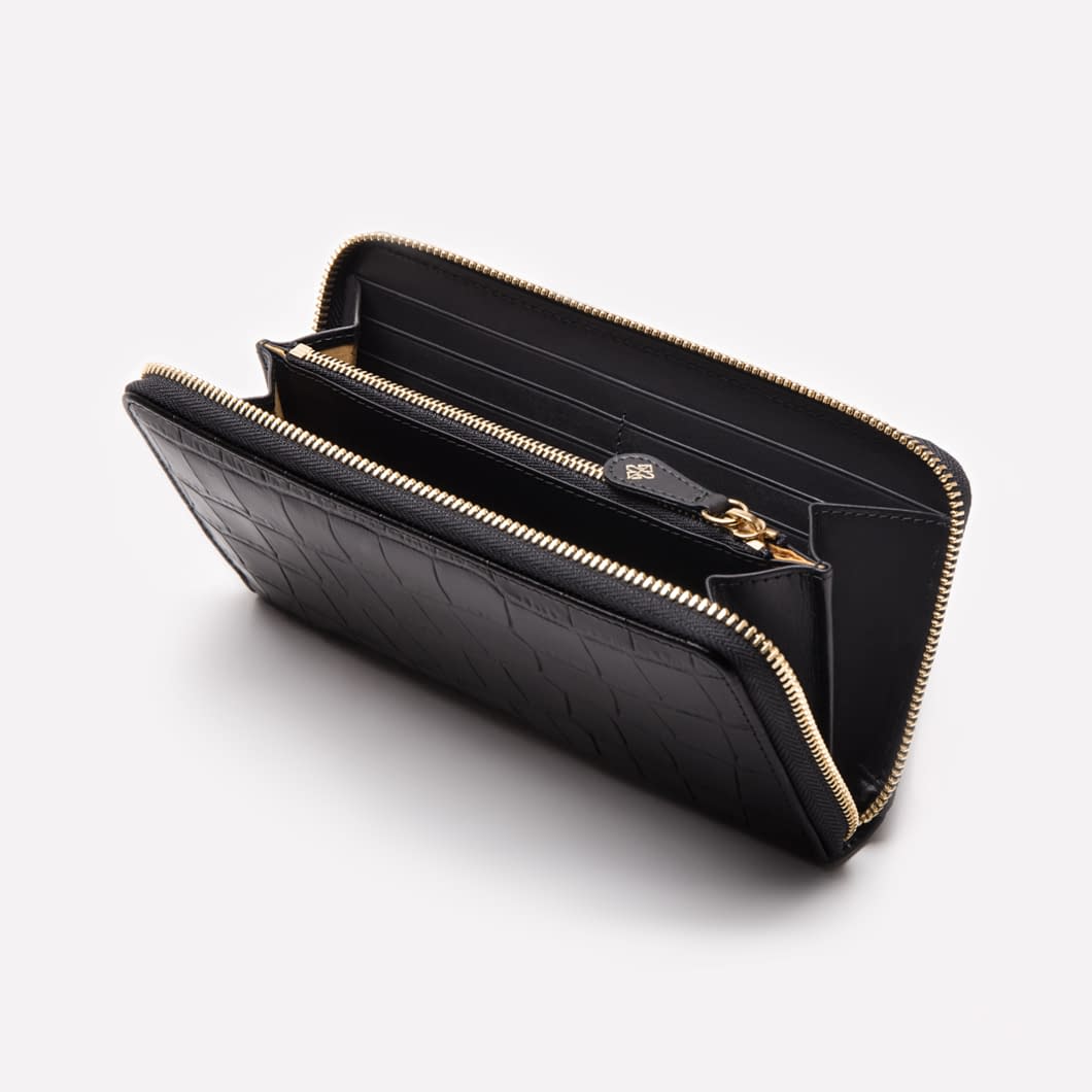 ETR CROCO Large Zip Around Purse