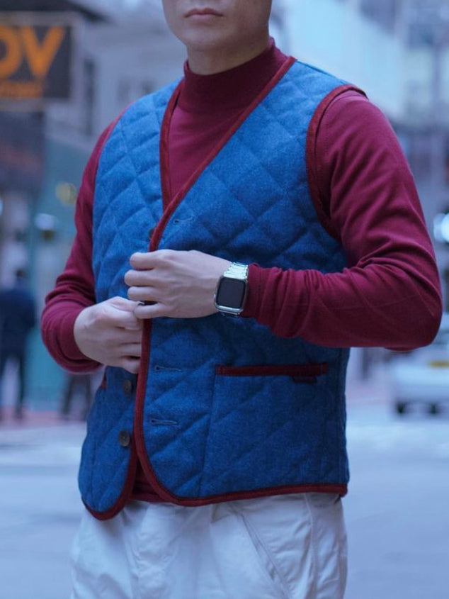 LVH x HOUSES BRAMFIELD Wool GILET Blue