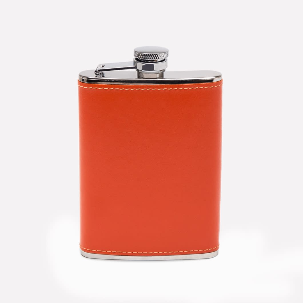 ETR Sterling 6oz Leather Bound Hip Flask