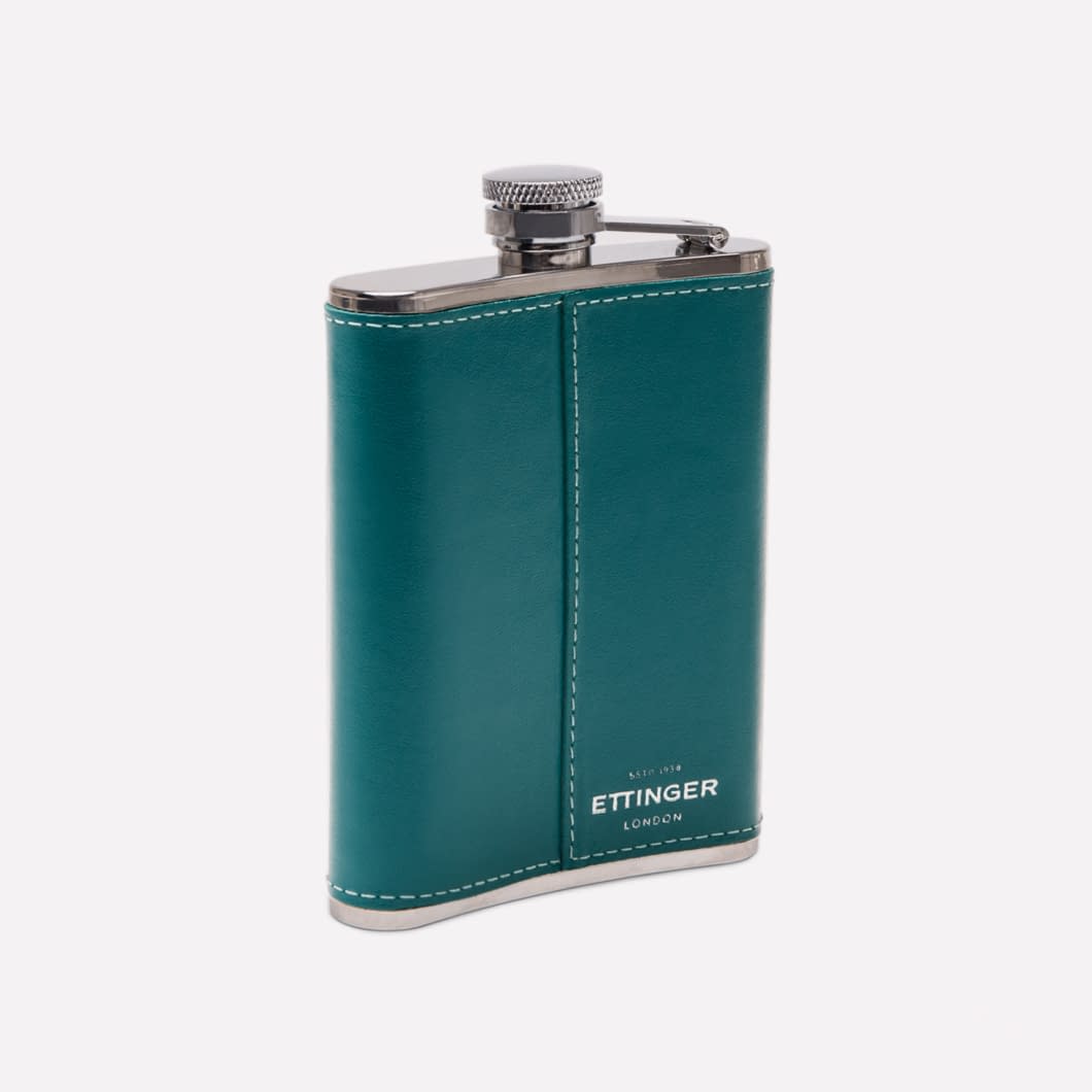 ETR Sterling 6oz Leather Bound Hip Flask