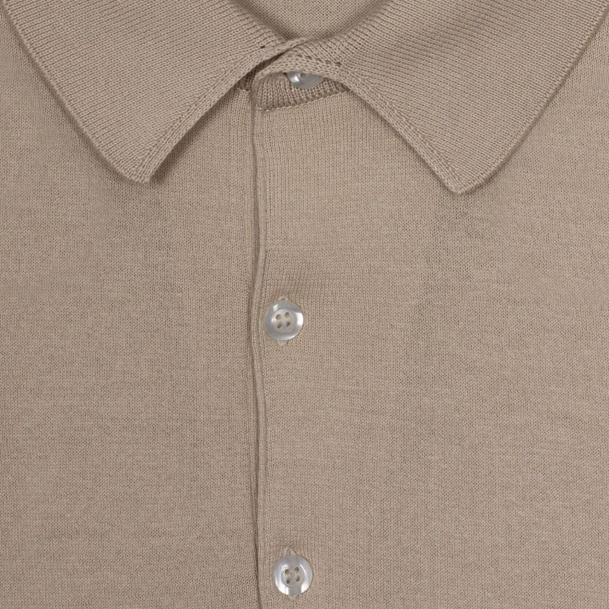 JSY ADRIAN Men Sea Island Cotton Polo Shirt Almond