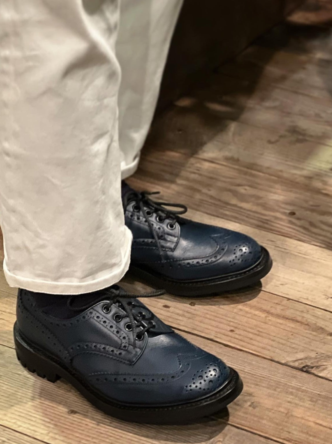 TKS BOURTON Commando Sole Navy Calf