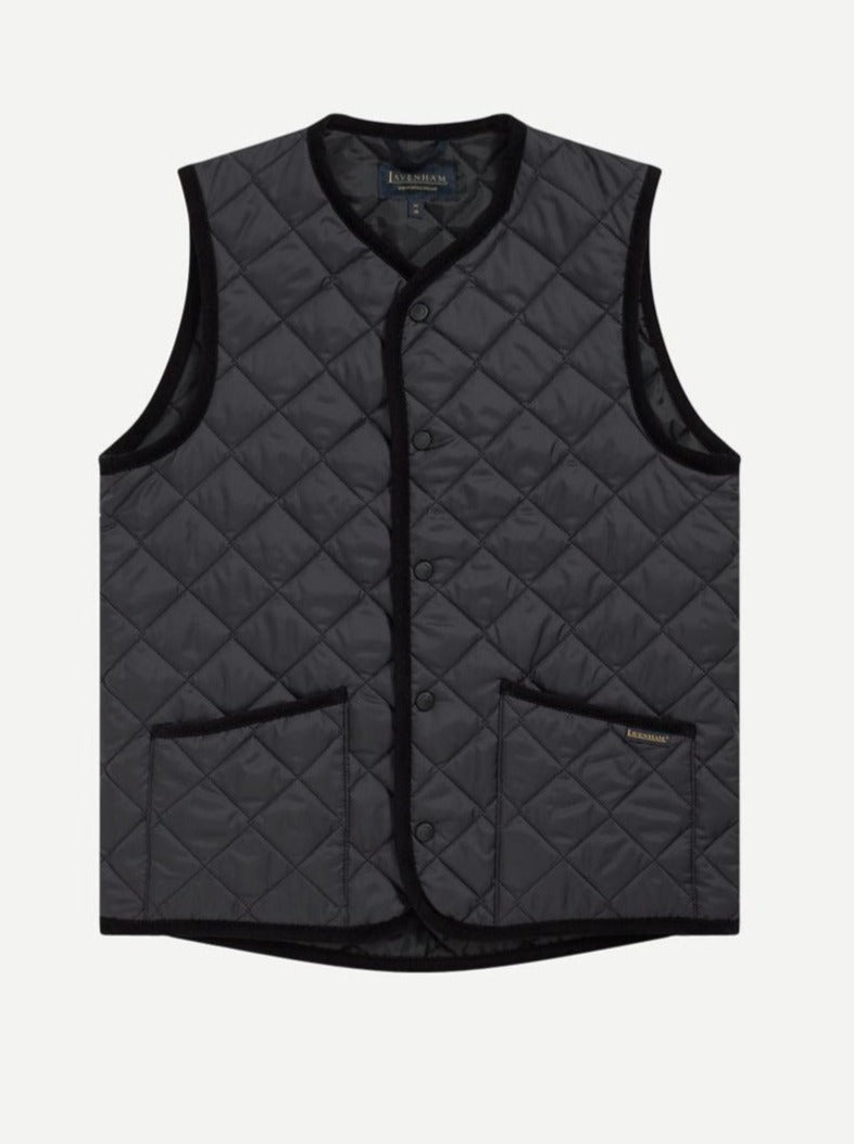 LVH THORNHAM Lavenster Quilted Gilet Black