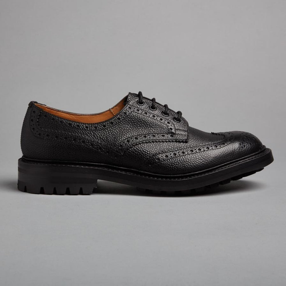 TKS ILKLEY Commando Sole Black Scotch Grain