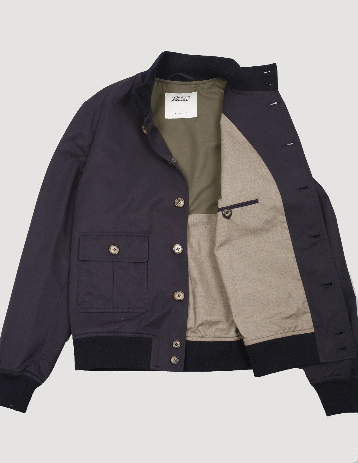 VSR VALSTARINO Cotton Nylon Lined Jacket Navy