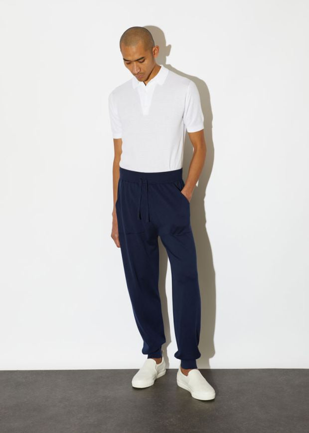 JSY CLIFFE Men Sea Island Cotton Jogger French Navy