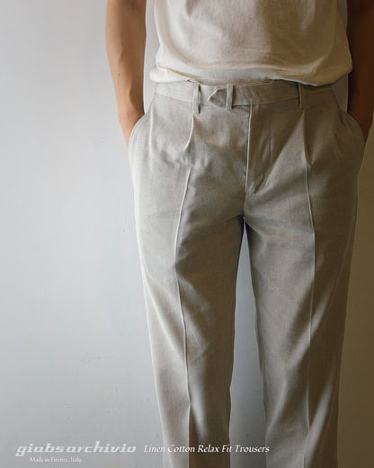 GBS DANTE700 Linen Blend Trousers A4360 Light Beige