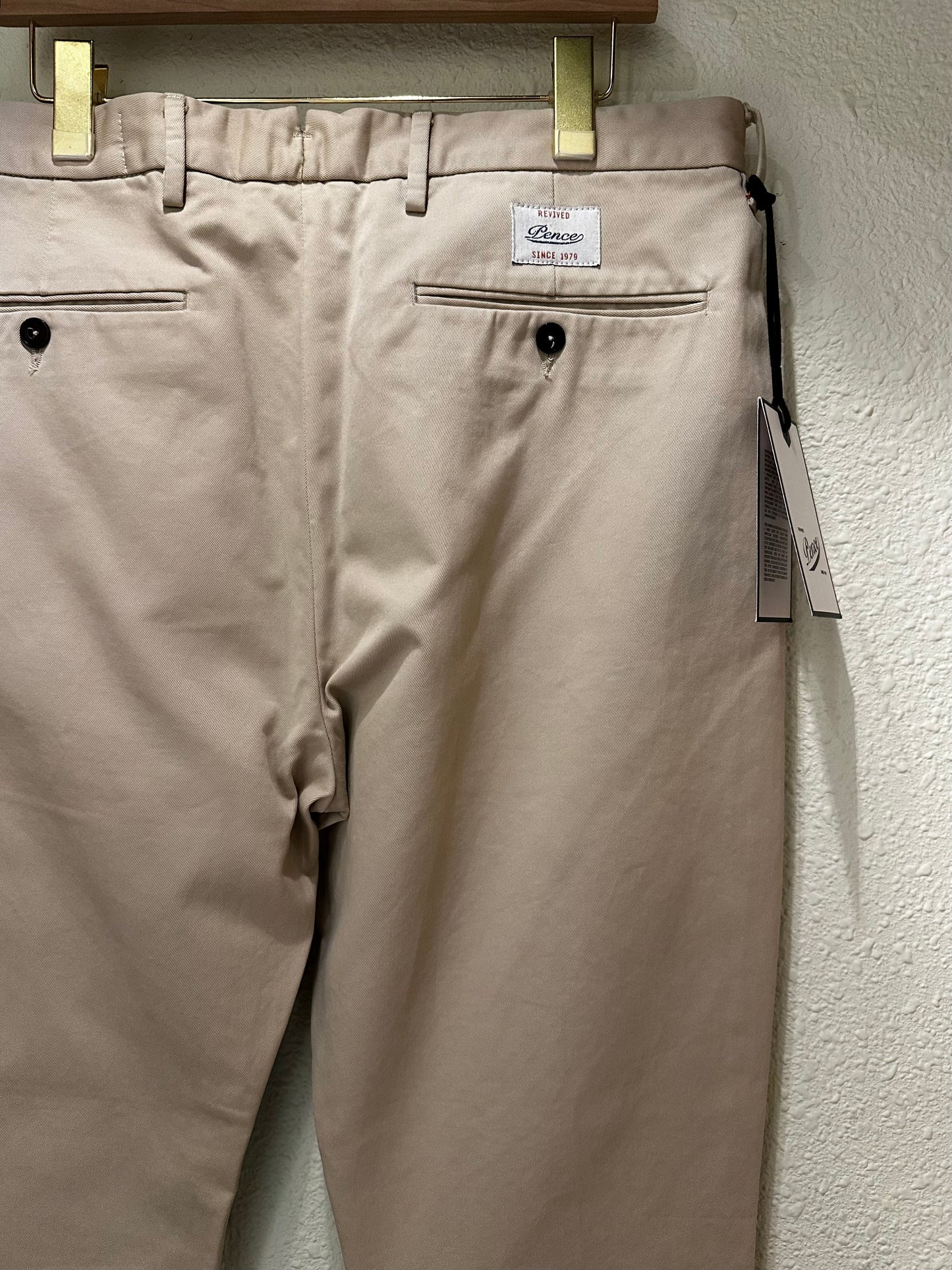 PEN Men's SETTIMO Relax Fit Trousers Light Khaki