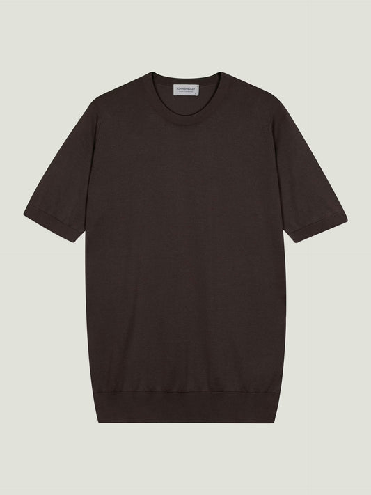JSY KEMPTON Men Sea Island Cotton T-Shirt Raisin