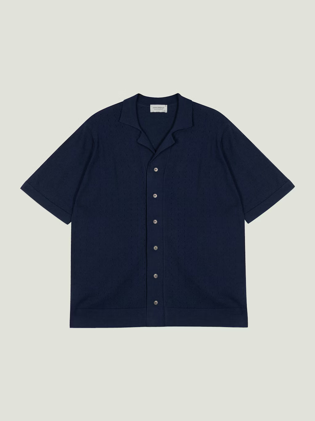 JSY ROWARTH Men Sea Island Cotton Collar Shirt French Navy
