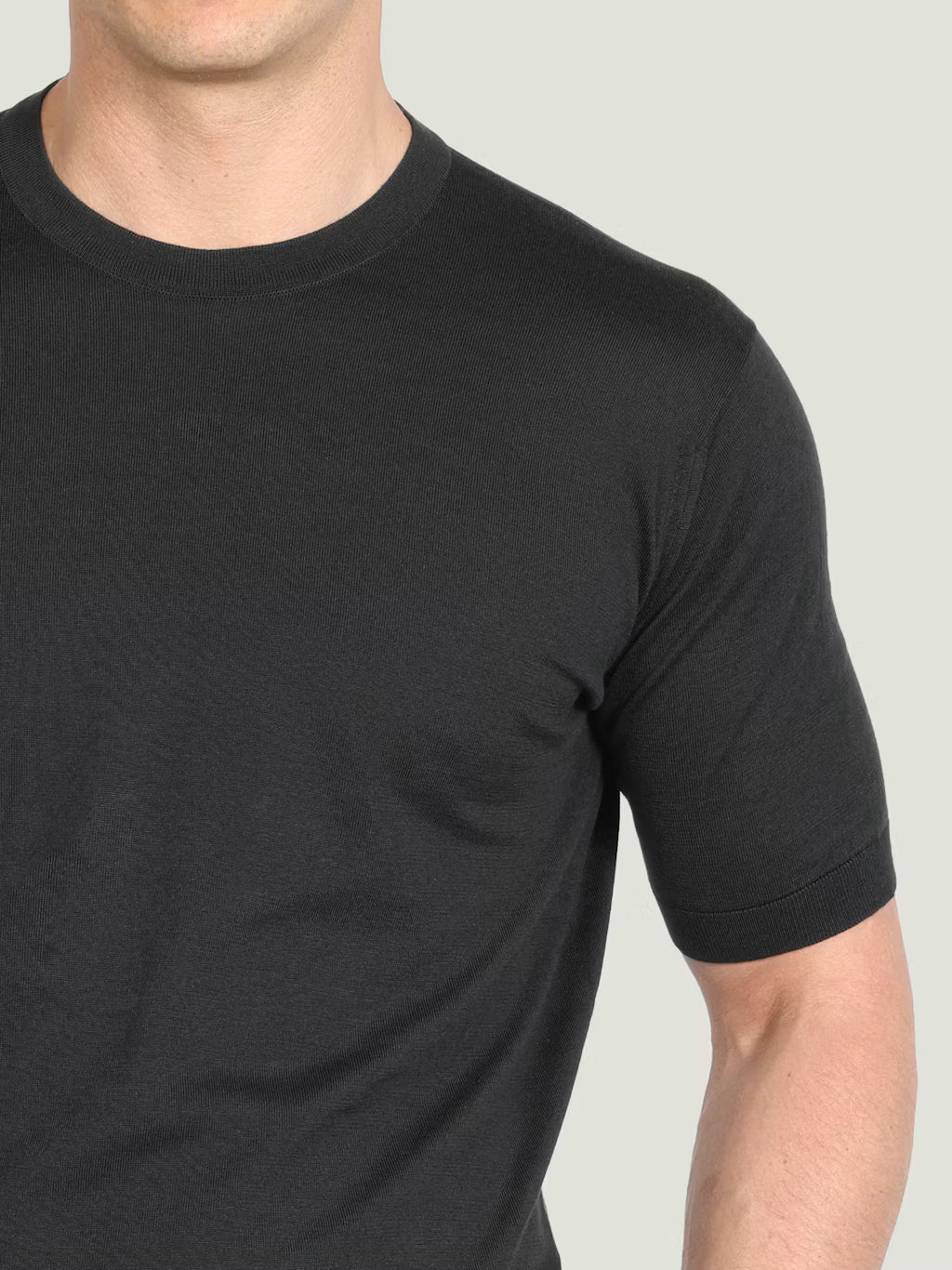 JSY TORIN Men Sea Island Cotton T-Shirt Black