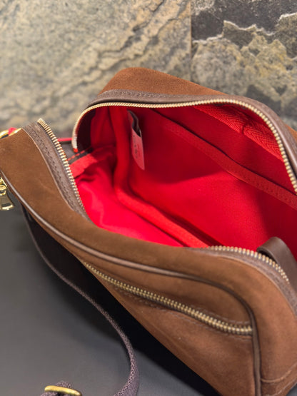 CRT SUEDE Leather Mini Box Brown