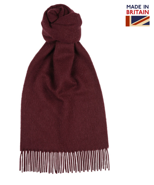 Herring Plain Cashmere Scarf in Burgundy Cashmere