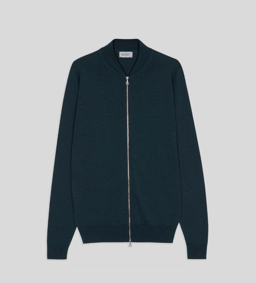 JSY MACLEAN Men Merino Zip Bomber Jacket Richardson Green