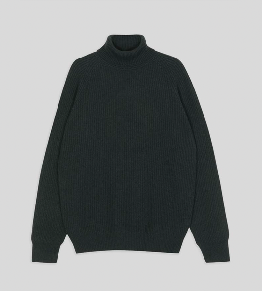 JSY AUKLAND Men Blended Cashmere Roll Neck Pullover Douglas Fir