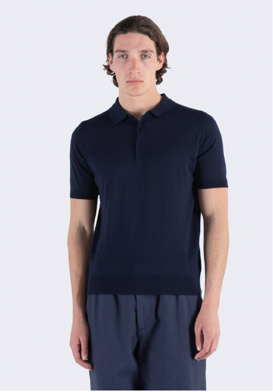 JSY Men HECTER Cotton x Cashmere Polo Shirt Eclipse