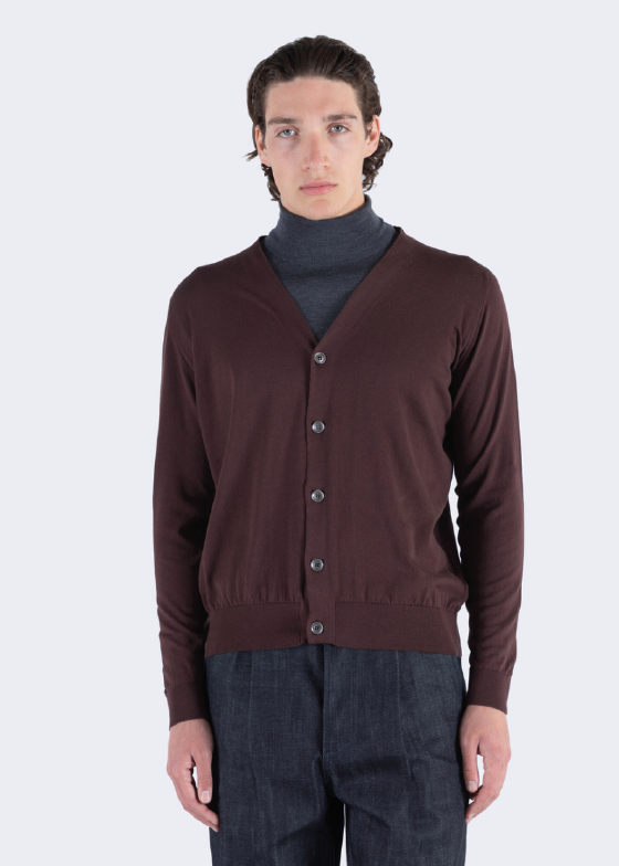 JSY Men BERNARD Sea Island Cotton Cardigan Raisan