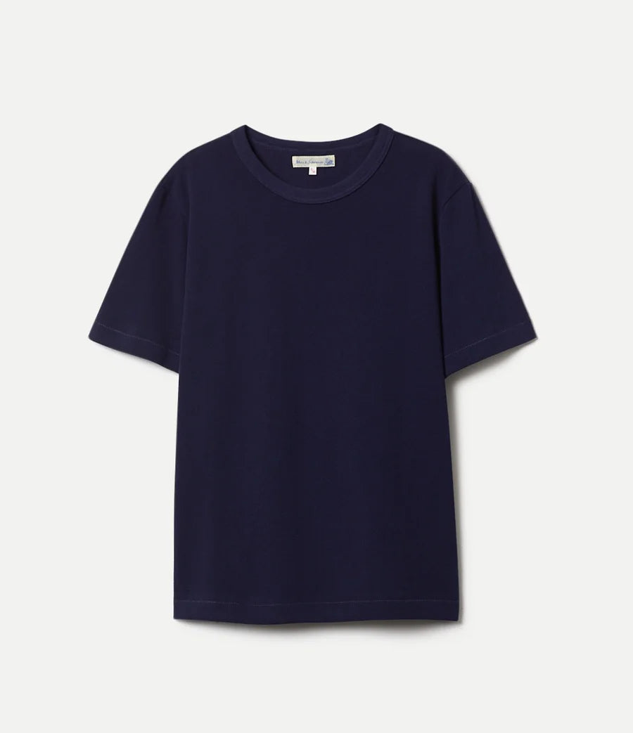 MERZB 214PK Loopwheeled Relaxed Fit Pikée T-Shirt Ink Blue