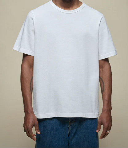 MZB Men's 214PK Loopwheeled Relaxed Fit Pikée T-Shirt White