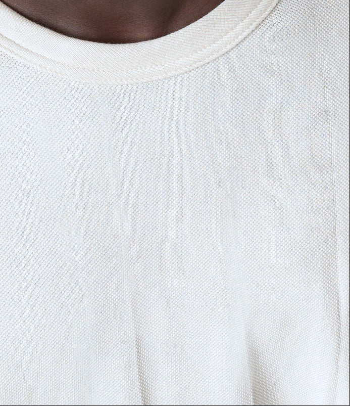 MZB Men's 214PK Loopwheeled Relaxed Fit Pikée T-Shirt White