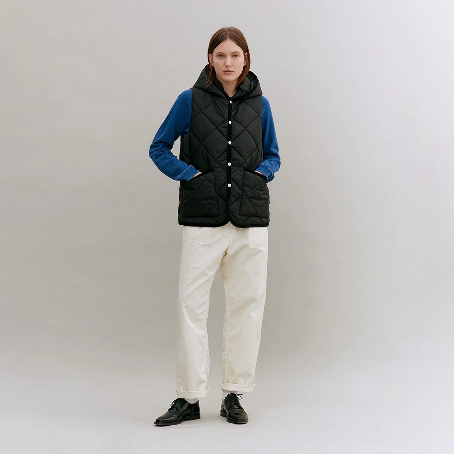 LVH BARTON Big Quilted Gilet Sable Black