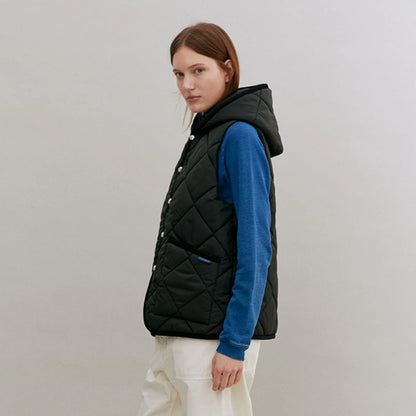 LVH BARTON Big Quilted Gilet Sable Black