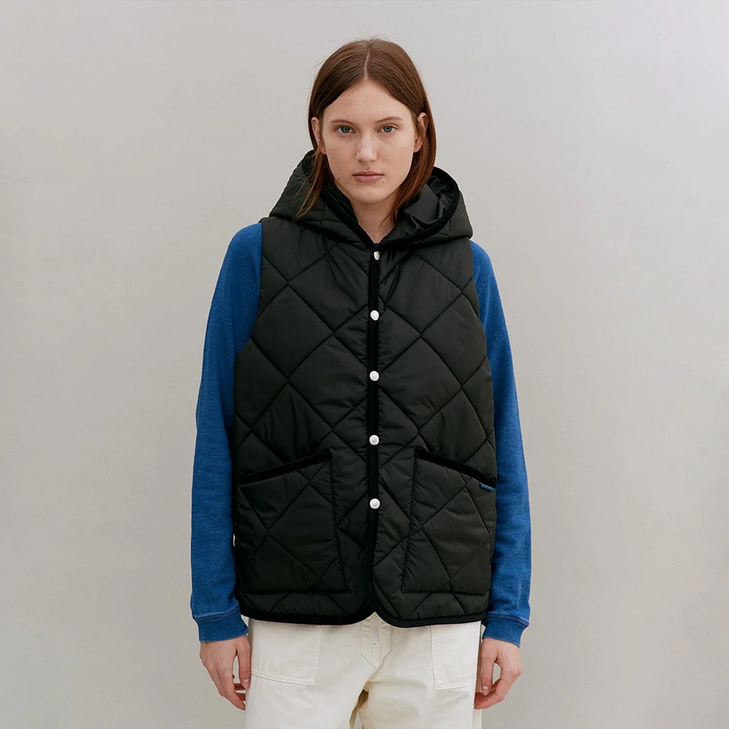 LVH BARTON Big Quilted Gilet Sable Black