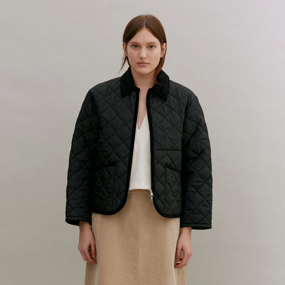 LVH TEYNHAM  Women's Cropped Quilted Jacket Sable Black