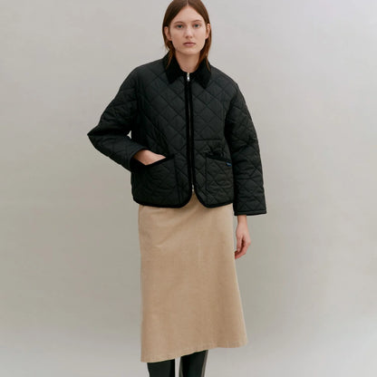 LVH TEYNHAM  Women's Cropped Quilted Jacket Sable Black