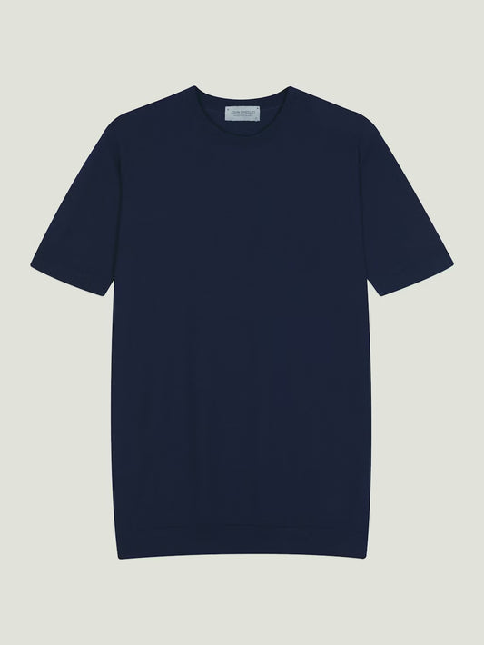 JSY PARK Men Sea Island Cotton Pique T-shirt French Navy
