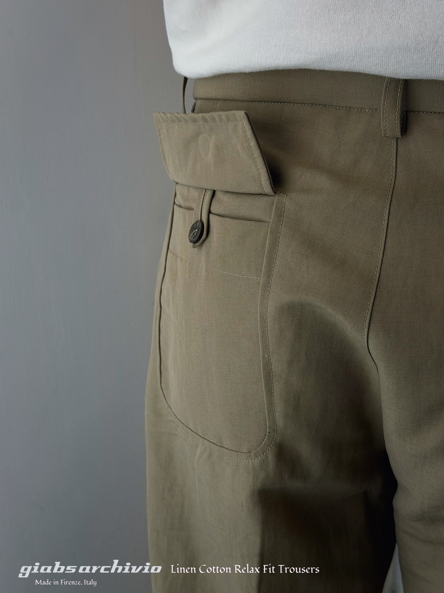 GBS 2002 Linen Cotton Trousers 2220 Khaki