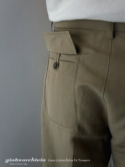 GBS 2002 Linen Cotton Trousers 2220 Khaki