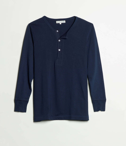 MERZB 2M06 Vintage Machine Classic Henley Long Sleeve 6,8oz Ink Blue