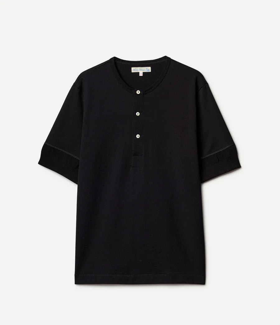 MERZB 2M07 Vintage Machine Classic Henley Deep Black