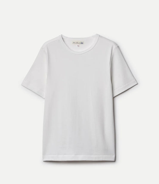 MERZB 2M15C Cropped Mid-Century Machine Refined Fit T-Shirt White