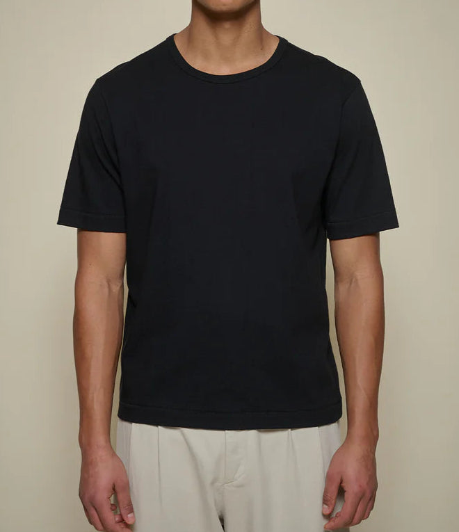 MERZB 2M15C Cropped Mid-Century Machine Refined Fit T-Shirt Deep Black