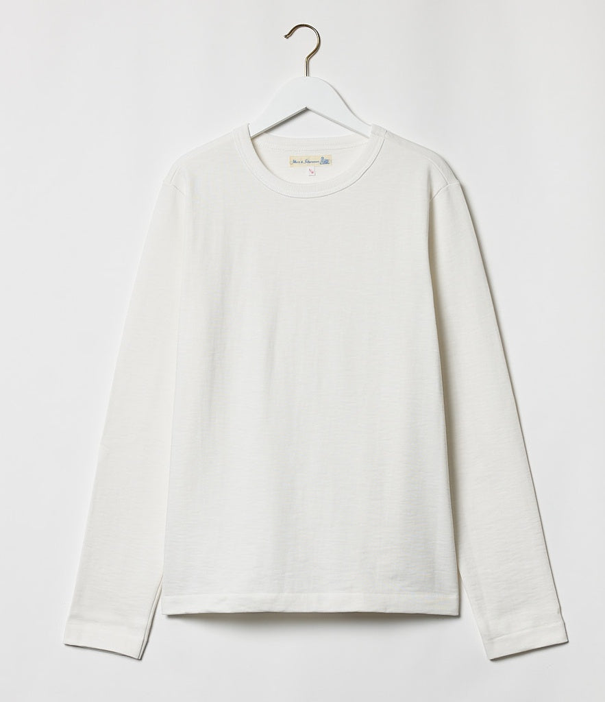 MERZB Men's 2S18 LongSleeve Heavy Relaxed Fit 13.4oz White