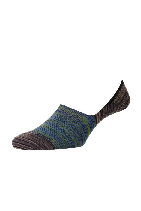 PTA Men's Salvador Egyptian Invisible Space dye block Stripe Socks Lime multi