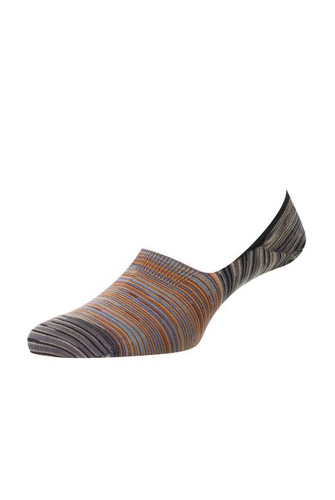 PTA Men's Salvador Egyptian Invisible Space dye block Stripe Socks Rust multi