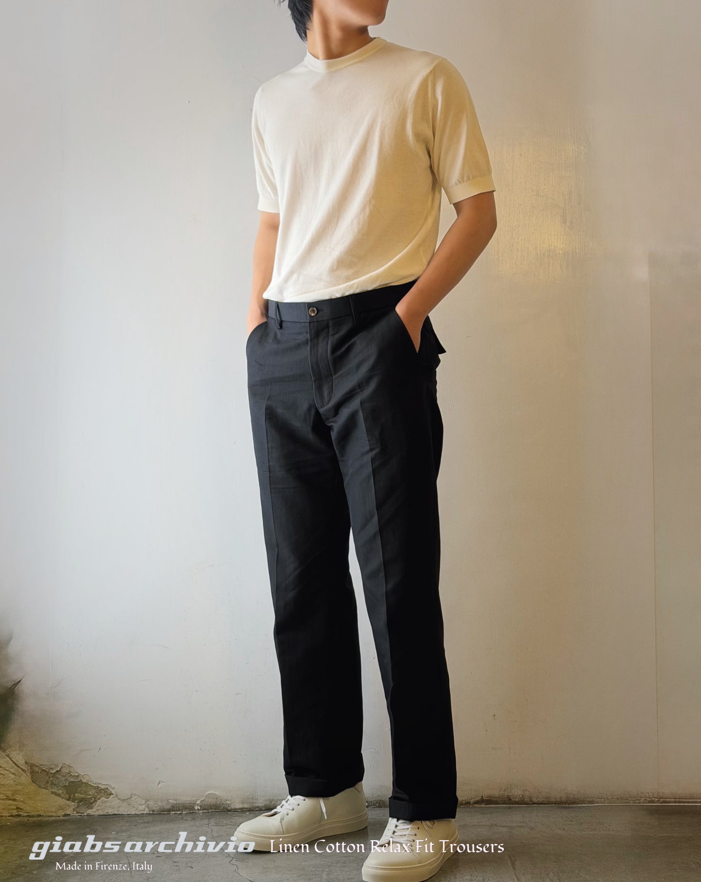GBS 2002 Linen Cotton Trousers 2220 Black