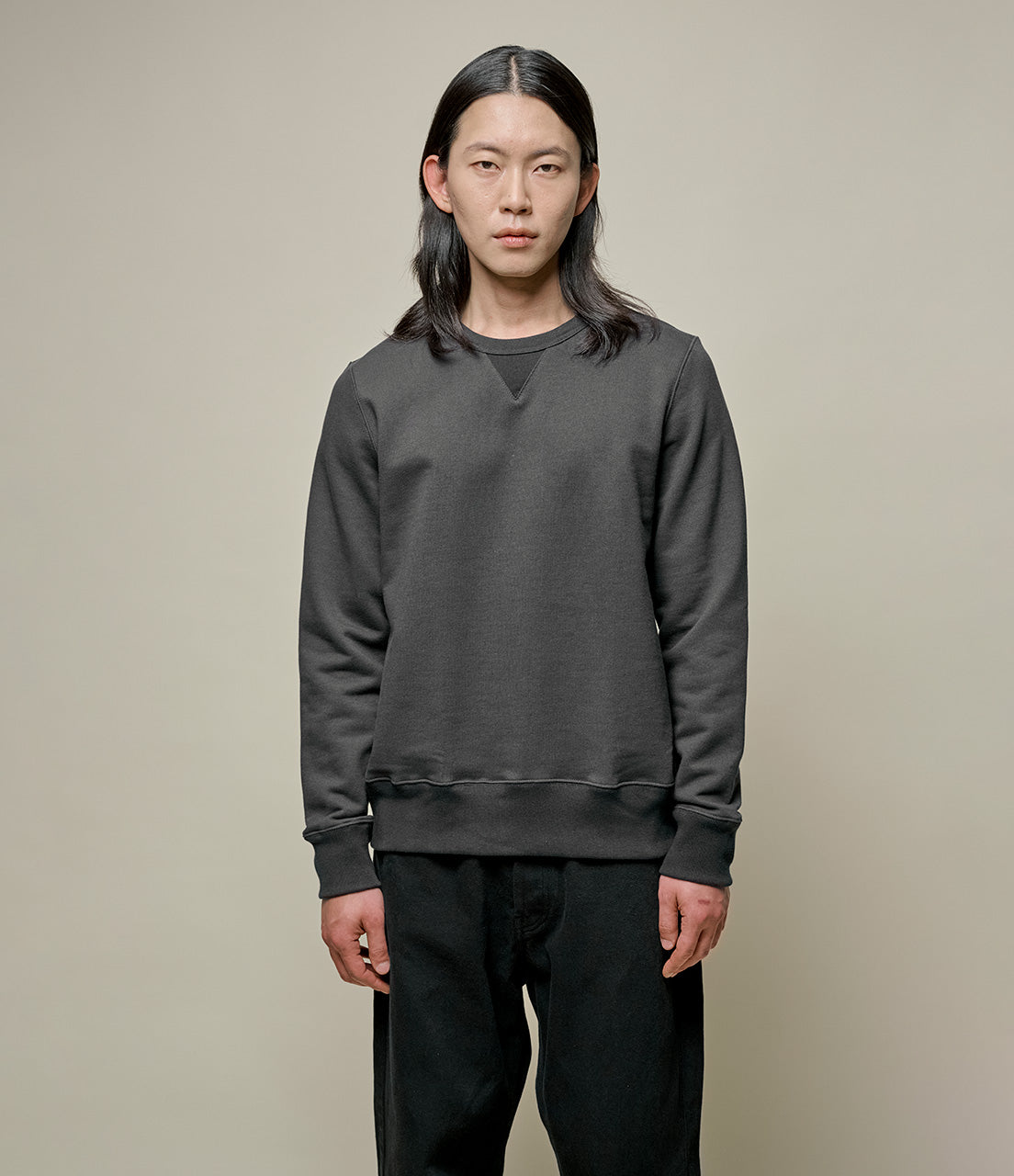 MERZB Men's 3M46 Vintage Machine Fleece Classic Fit Sweatshirt Charcoal