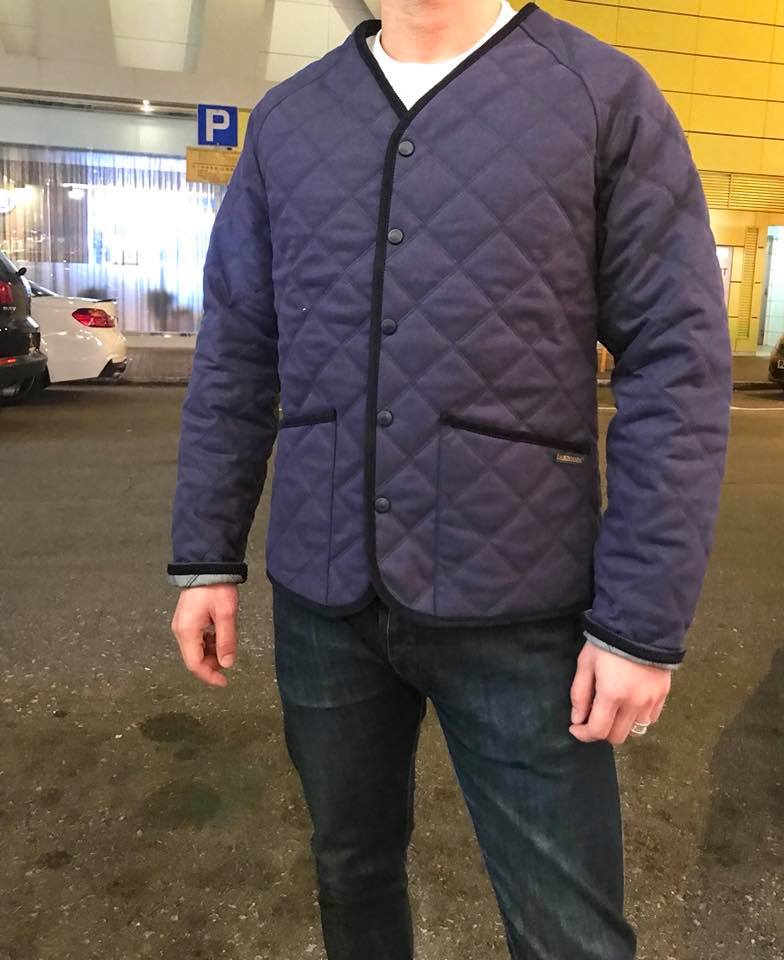 LVH x HOUSES LANGTON Waxed Canvas V-Neck Jacket Blue