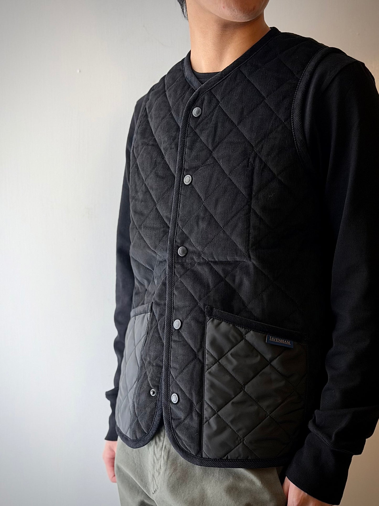 LAVENHAM X HOUSES THORNHAM Quilted Gilet Multi Black
