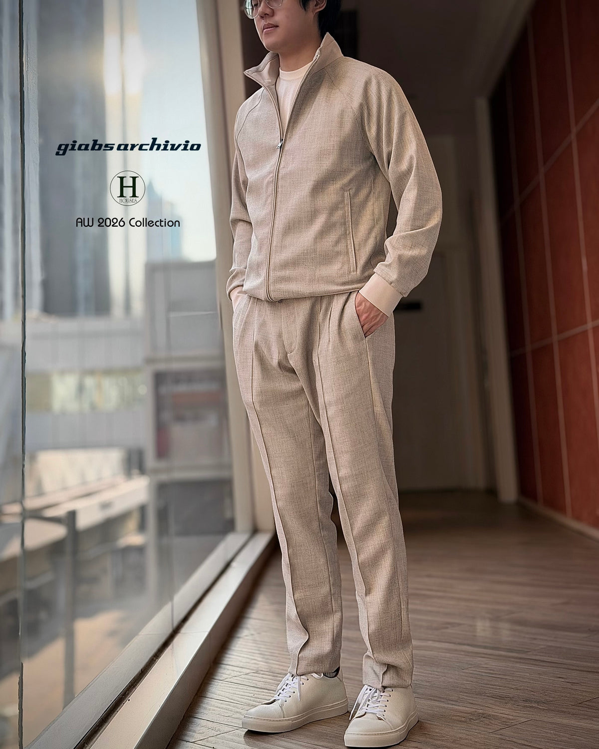 GBS MONACO Harrington Jacket A5901 Beige