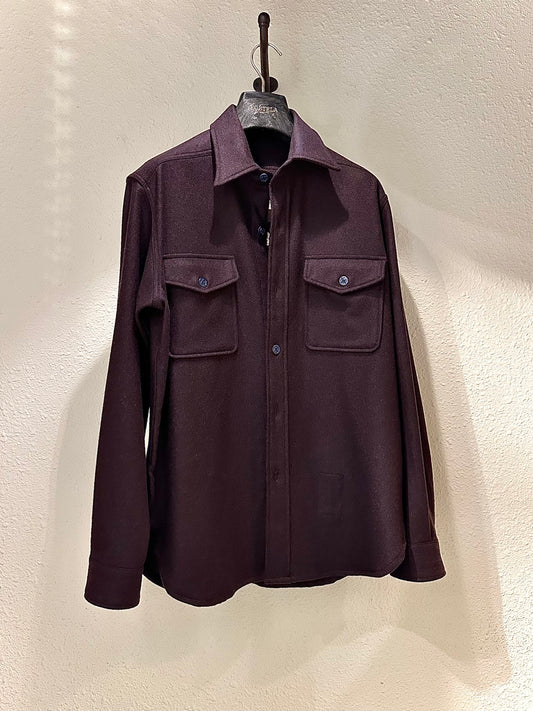 FTA CPO Blended Wool Over Shirt Dark Burgundy