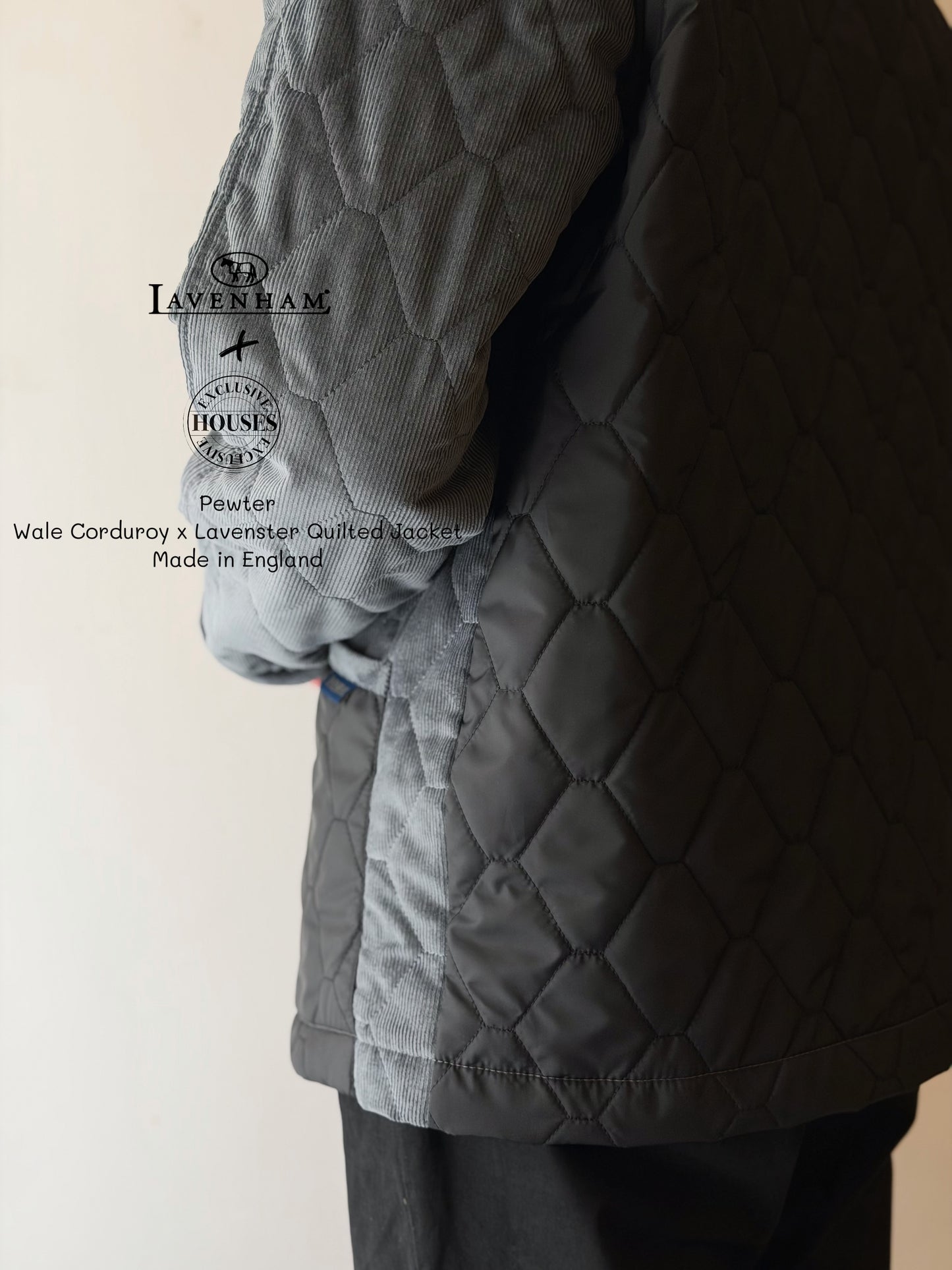 LAVENHAM x HOUSES WINSTON Quilted Jacket Multi Pewter