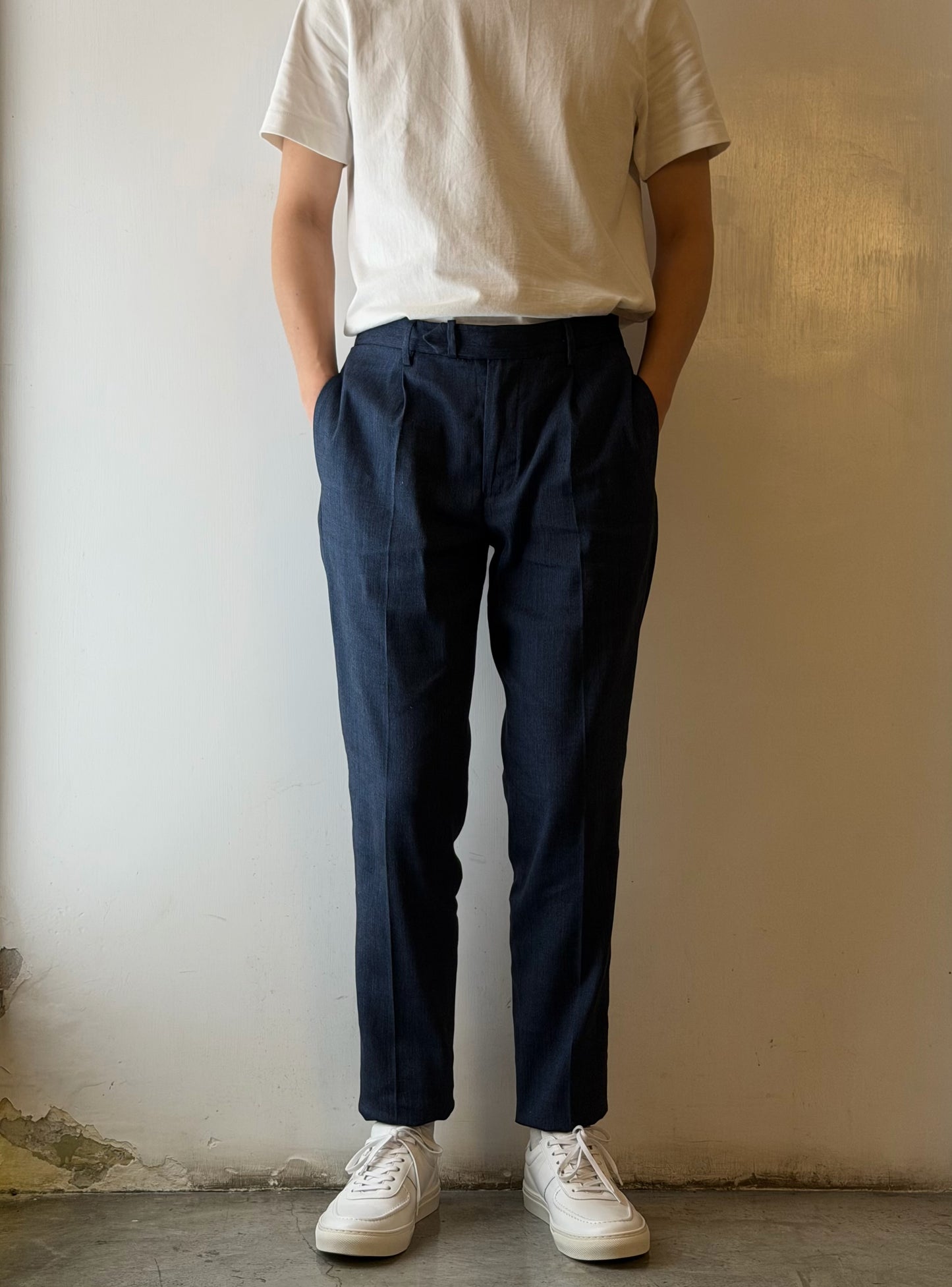 GBS DANTE700 Linen Blend Trousers A4360 Blue