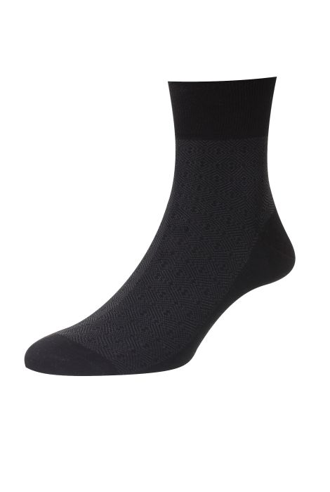 PTA HYDE Egyptian Cotton Tonal Pattern Men's Socks Black