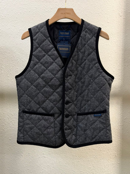 LAVENHAM x HOUSES BRAMFIELD Wool GILET Black & White